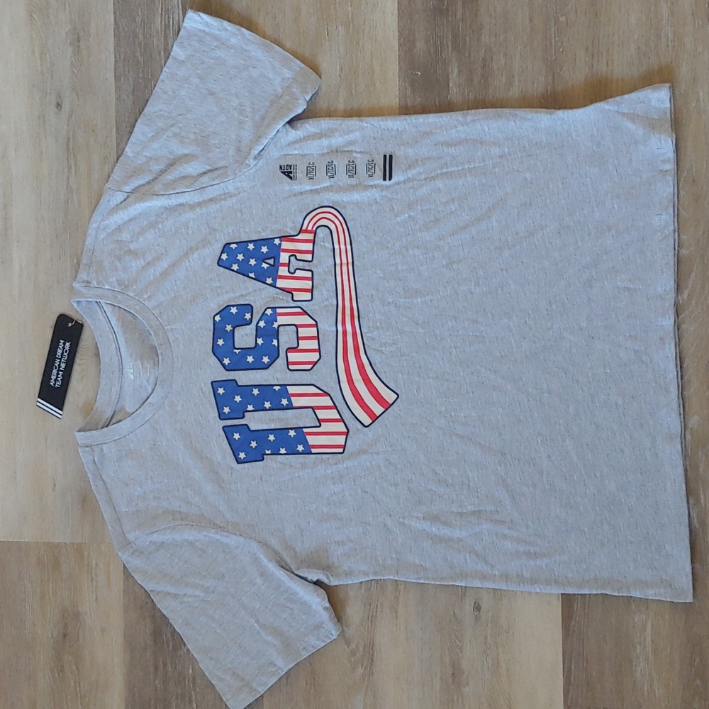 NWT American Dream Team Network USA Graphic T-Shirt Grey Size XL